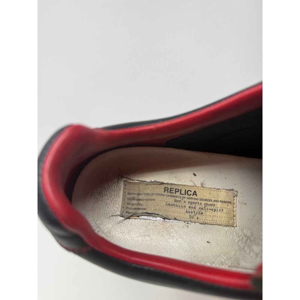 Maison Margiela Replica GAT Leather Sneaker Black Red Size 10 US 43 EU - Picture 8 of 9